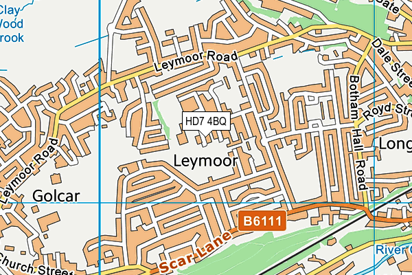 Longfield Avenue Recreation Ground map (HD7 4BQ) - OS VectorMap District (Ordnance Survey)