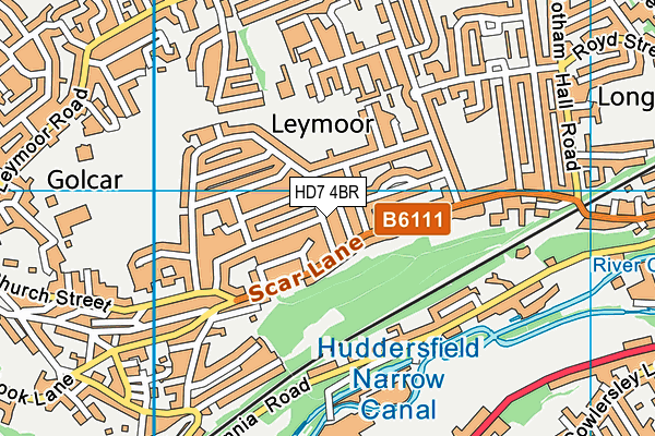 HD7 4BR map - OS VectorMap District (Ordnance Survey)