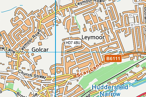 HD7 4BU map - OS VectorMap District (Ordnance Survey)