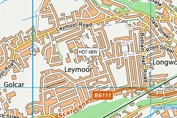 HD7 4BW map - OS VectorMap District (Ordnance Survey)