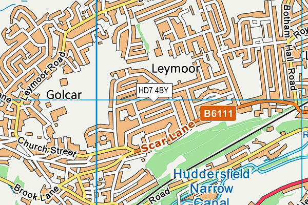 HD7 4BY map - OS VectorMap District (Ordnance Survey)