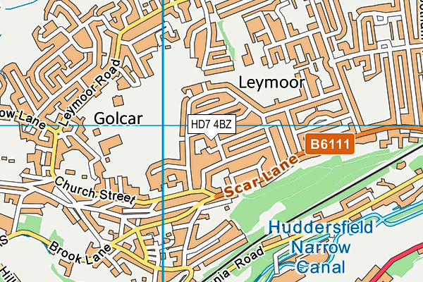 HD7 4BZ map - OS VectorMap District (Ordnance Survey)
