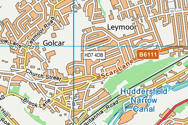 HD7 4DB map - OS VectorMap District (Ordnance Survey)