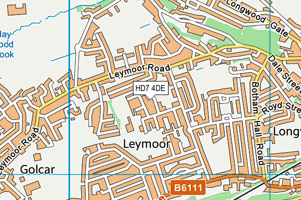 HD7 4DE map - OS VectorMap District (Ordnance Survey)