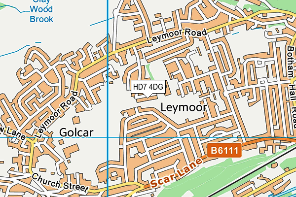 HD7 4DG map - OS VectorMap District (Ordnance Survey)