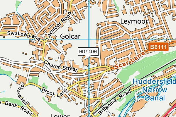 HD7 4DH map - OS VectorMap District (Ordnance Survey)