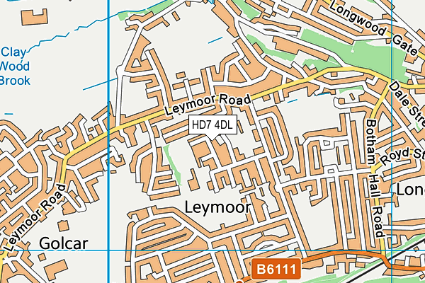 HD7 4DL map - OS VectorMap District (Ordnance Survey)