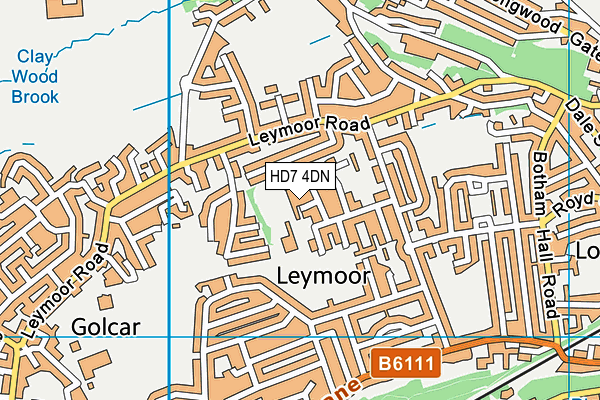 HD7 4DN map - OS VectorMap District (Ordnance Survey)