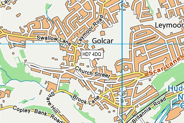 HD7 4DQ map - OS VectorMap District (Ordnance Survey)