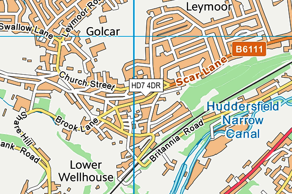 HD7 4DR map - OS VectorMap District (Ordnance Survey)