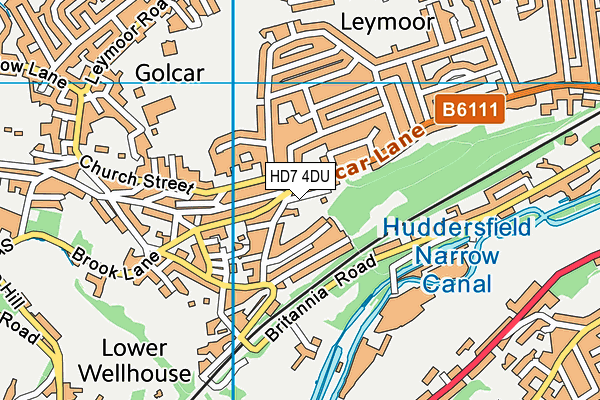 HD7 4DU map - OS VectorMap District (Ordnance Survey)