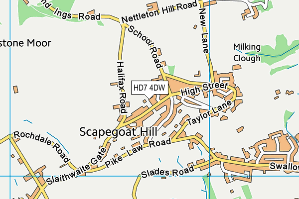 HD7 4DW map - OS VectorMap District (Ordnance Survey)