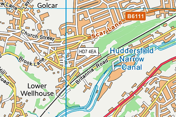 HD7 4EA map - OS VectorMap District (Ordnance Survey)