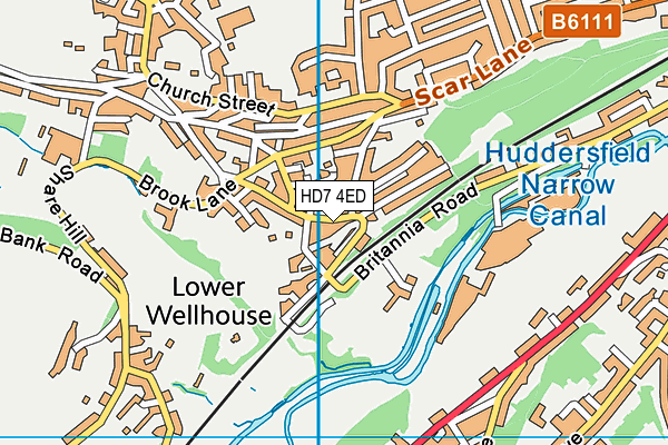 HD7 4ED map - OS VectorMap District (Ordnance Survey)