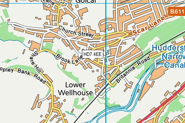 HD7 4EE map - OS VectorMap District (Ordnance Survey)