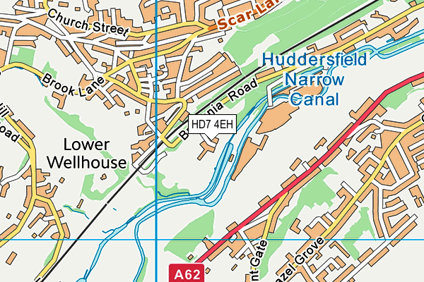HD7 4EH map - OS VectorMap District (Ordnance Survey)