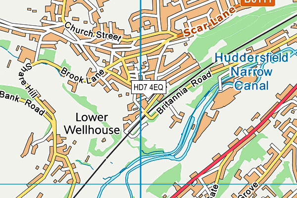 HD7 4EQ map - OS VectorMap District (Ordnance Survey)