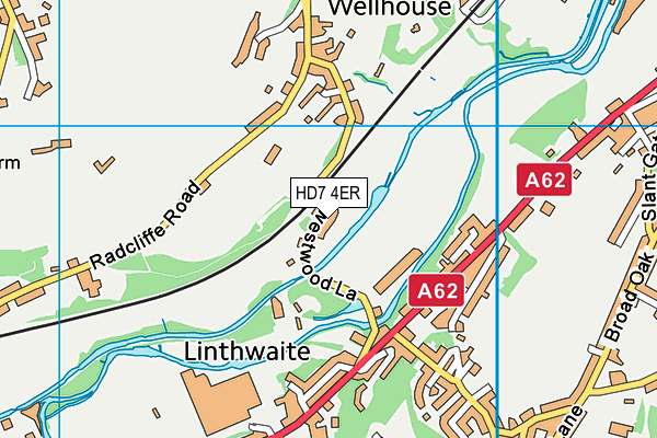 HD7 4ER map - OS VectorMap District (Ordnance Survey)