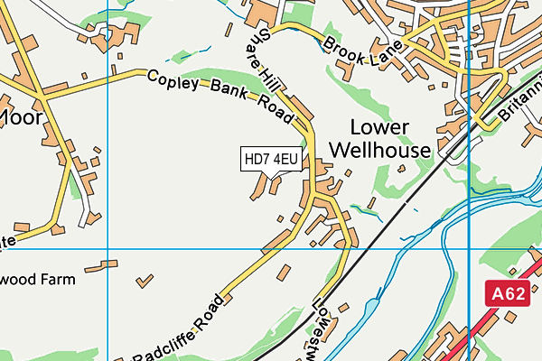 HD7 4EU map - OS VectorMap District (Ordnance Survey)