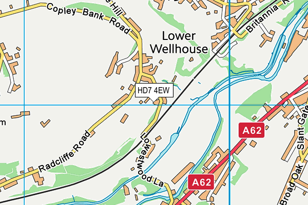 HD7 4EW map - OS VectorMap District (Ordnance Survey)