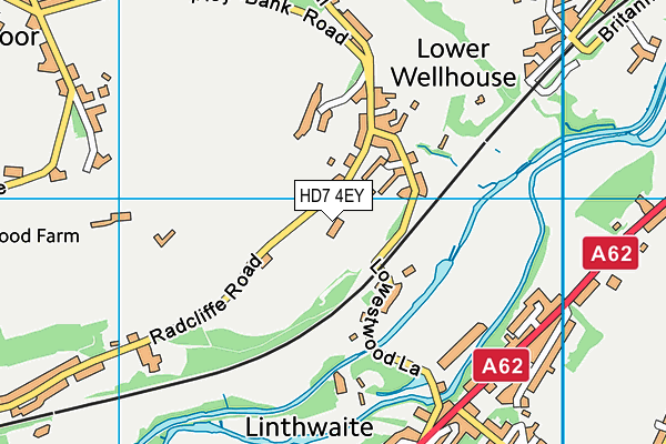 HD7 4EY map - OS VectorMap District (Ordnance Survey)