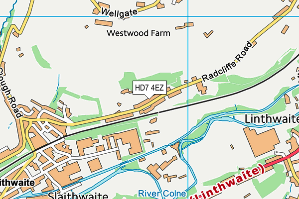 HD7 4EZ map - OS VectorMap District (Ordnance Survey)