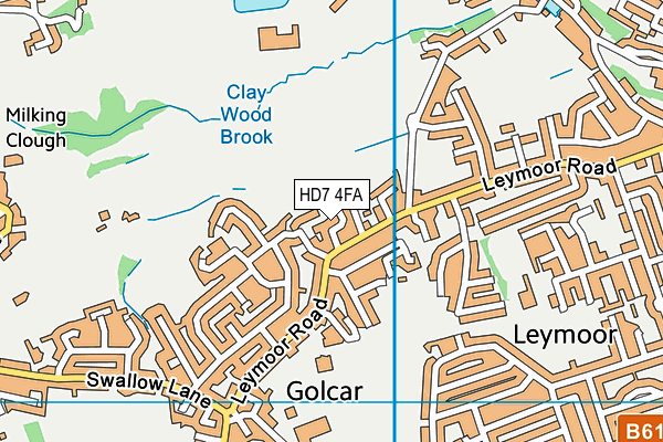 HD7 4FA map - OS VectorMap District (Ordnance Survey)