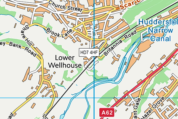 HD7 4HF map - OS VectorMap District (Ordnance Survey)