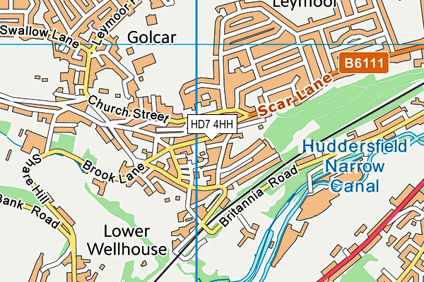 HD7 4HH map - OS VectorMap District (Ordnance Survey)