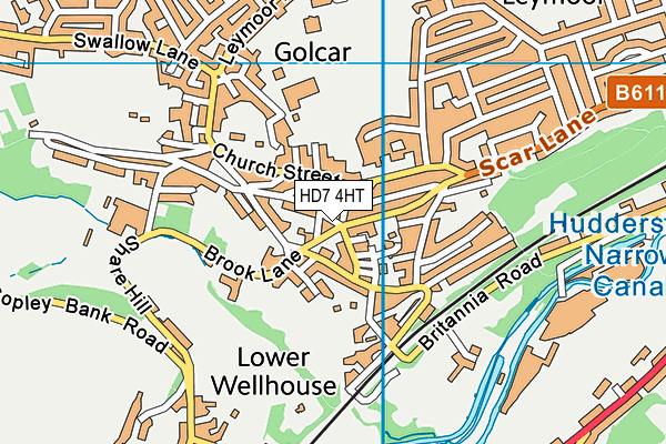 HD7 4HT map - OS VectorMap District (Ordnance Survey)