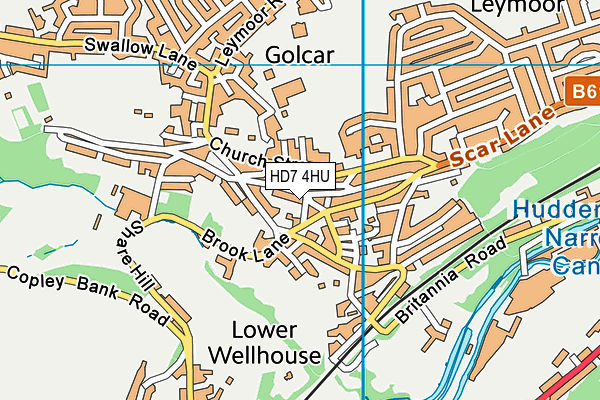 HD7 4HU map - OS VectorMap District (Ordnance Survey)