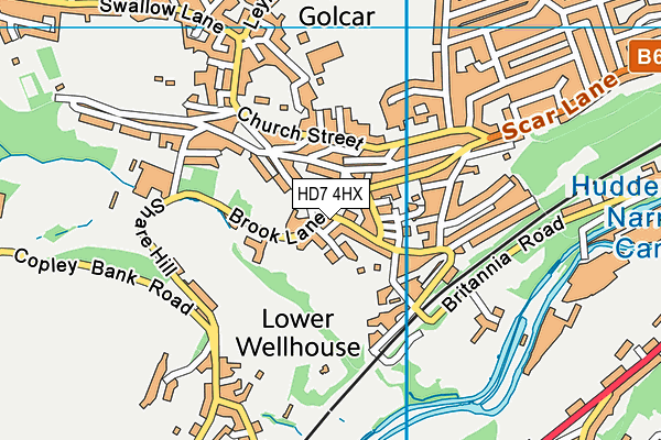 HD7 4HX map - OS VectorMap District (Ordnance Survey)