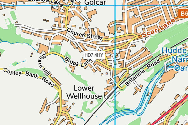 HD7 4HY map - OS VectorMap District (Ordnance Survey)