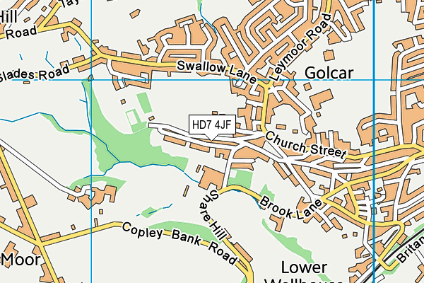 HD7 4JF map - OS VectorMap District (Ordnance Survey)