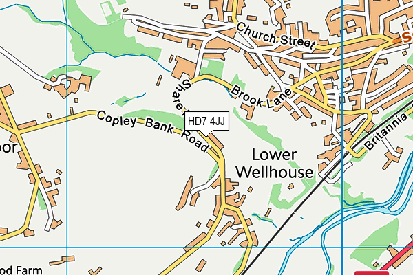 HD7 4JJ map - OS VectorMap District (Ordnance Survey)