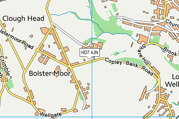 HD7 4JN map - OS VectorMap District (Ordnance Survey)