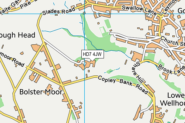 HD7 4JW map - OS VectorMap District (Ordnance Survey)