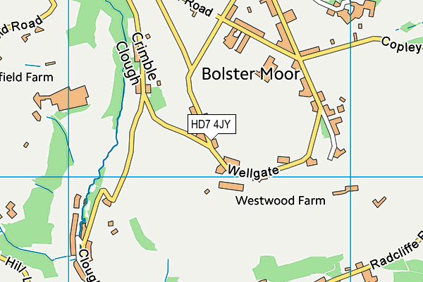 HD7 4JY map - OS VectorMap District (Ordnance Survey)