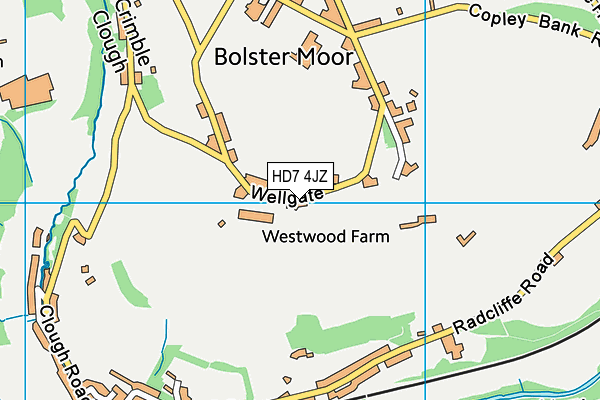 HD7 4JZ map - OS VectorMap District (Ordnance Survey)