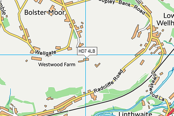 HD7 4LB map - OS VectorMap District (Ordnance Survey)