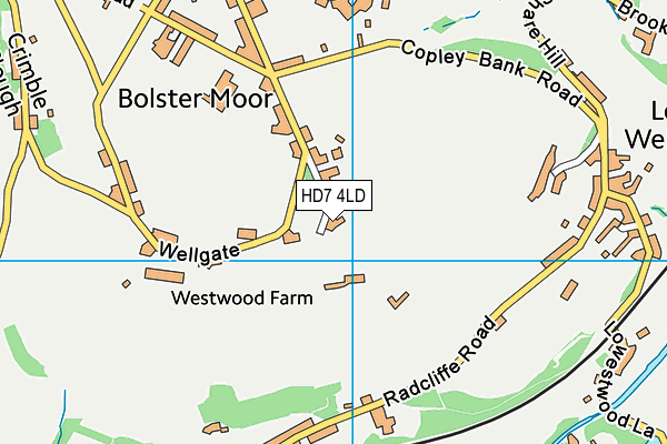 HD7 4LD map - OS VectorMap District (Ordnance Survey)