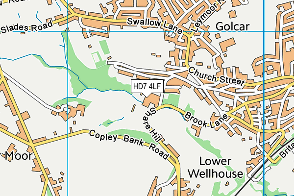 HD7 4LF map - OS VectorMap District (Ordnance Survey)