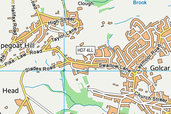 HD7 4LL map - OS VectorMap District (Ordnance Survey)