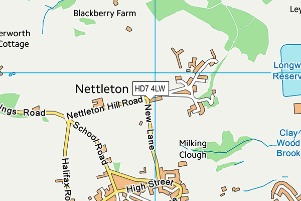 HD7 4LW map - OS VectorMap District (Ordnance Survey)