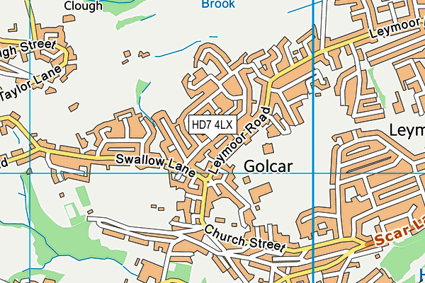 HD7 4LX map - OS VectorMap District (Ordnance Survey)