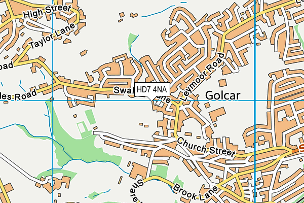 HD7 4NA map - OS VectorMap District (Ordnance Survey)