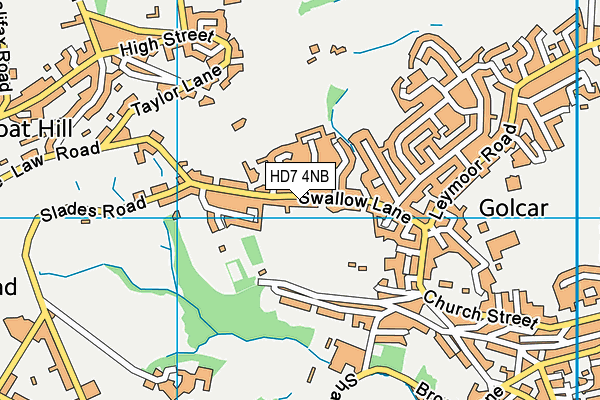 Golcar Cricket Club map (HD7 4NB) - OS VectorMap District (Ordnance Survey)