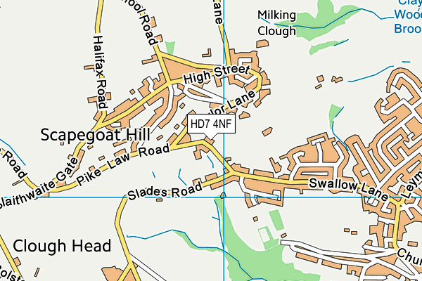 HD7 4NF map - OS VectorMap District (Ordnance Survey)