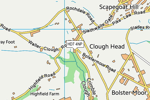 HD7 4NP map - OS VectorMap District (Ordnance Survey)