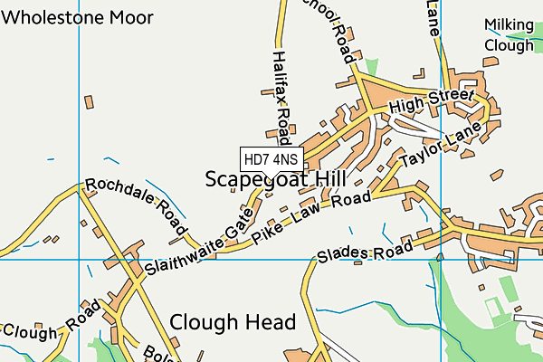 HD7 4NS map - OS VectorMap District (Ordnance Survey)